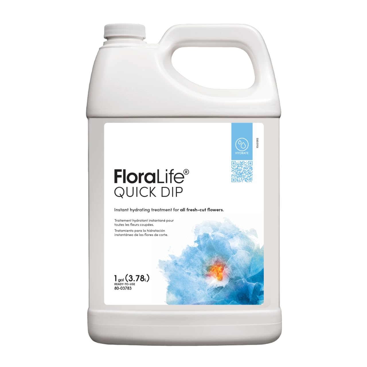 Floralife Quick Dip 100 bottle—instant hydration boosts uptake and keeps stems flowing.