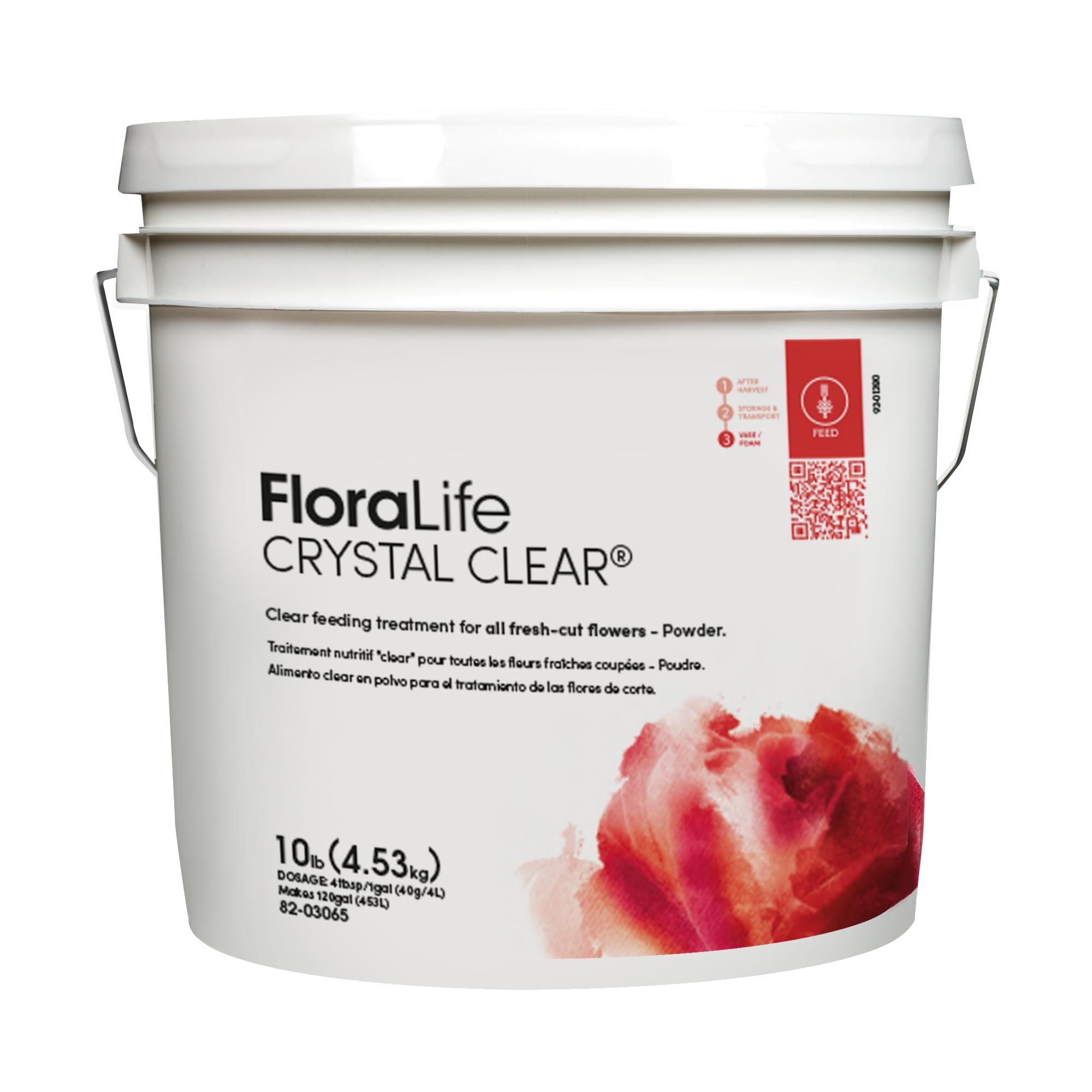 FloraLife Crystal Clear Powder Flower Food bag keeps water clear for bouquets.