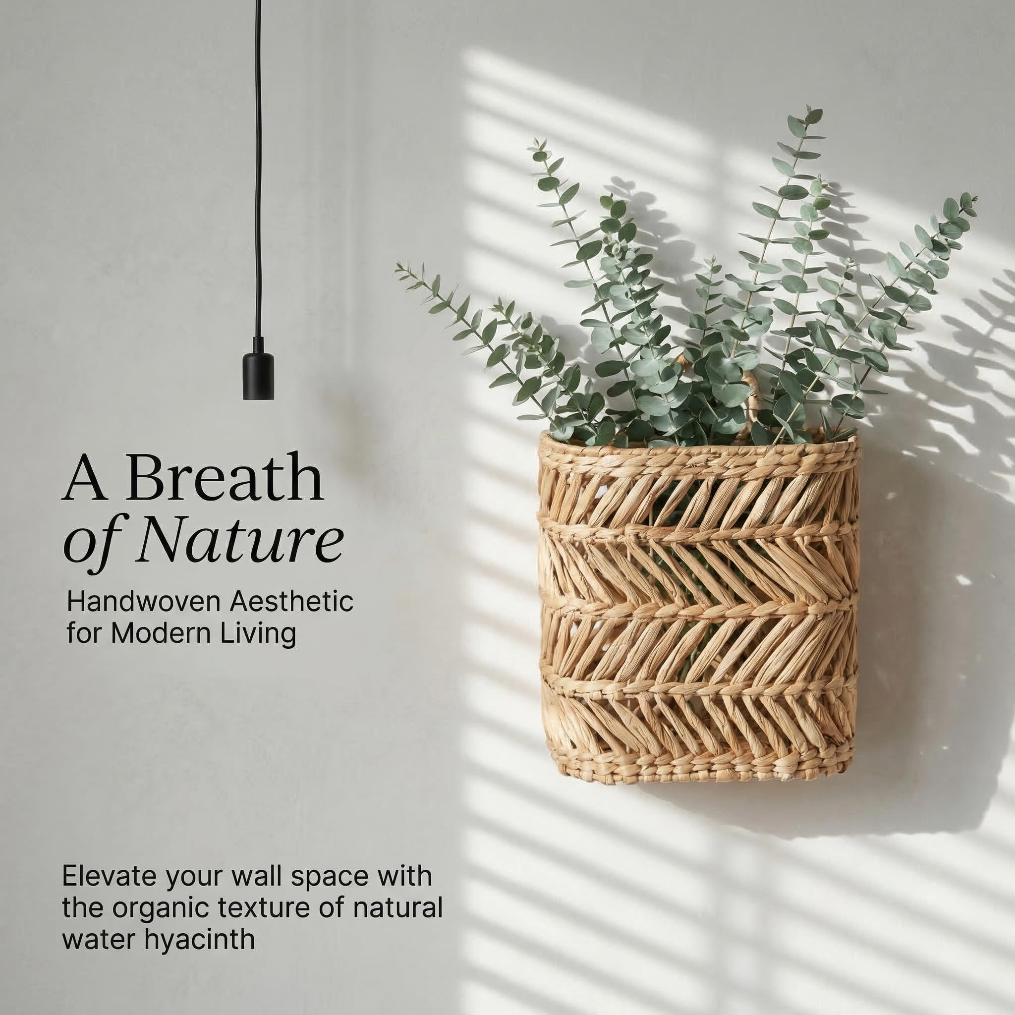 Floramill water hyacinth weave detail highlights natural texture for eco-friendly decor