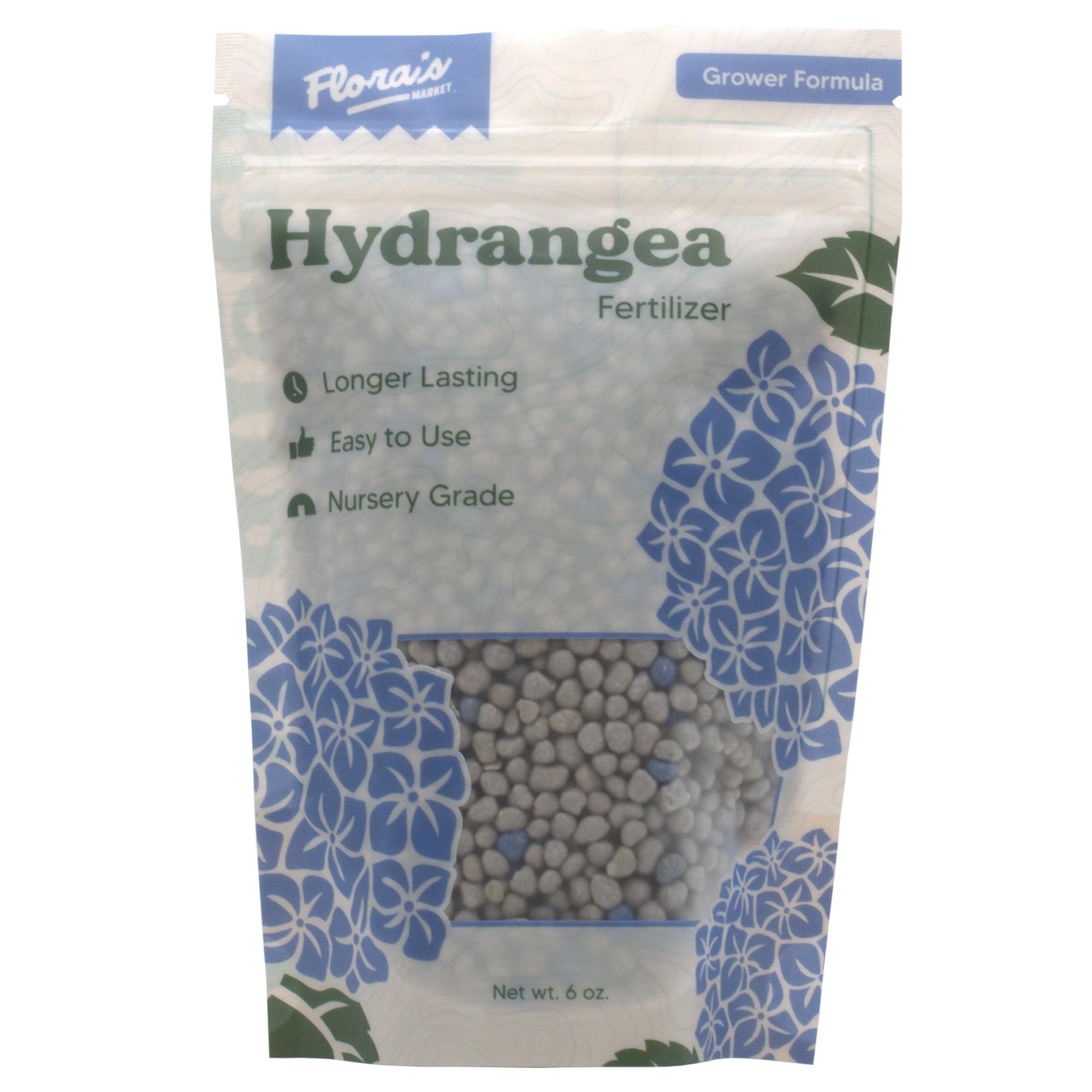 Flora's Market Hydrangea Fertilizer around the root ball promotes steady growth