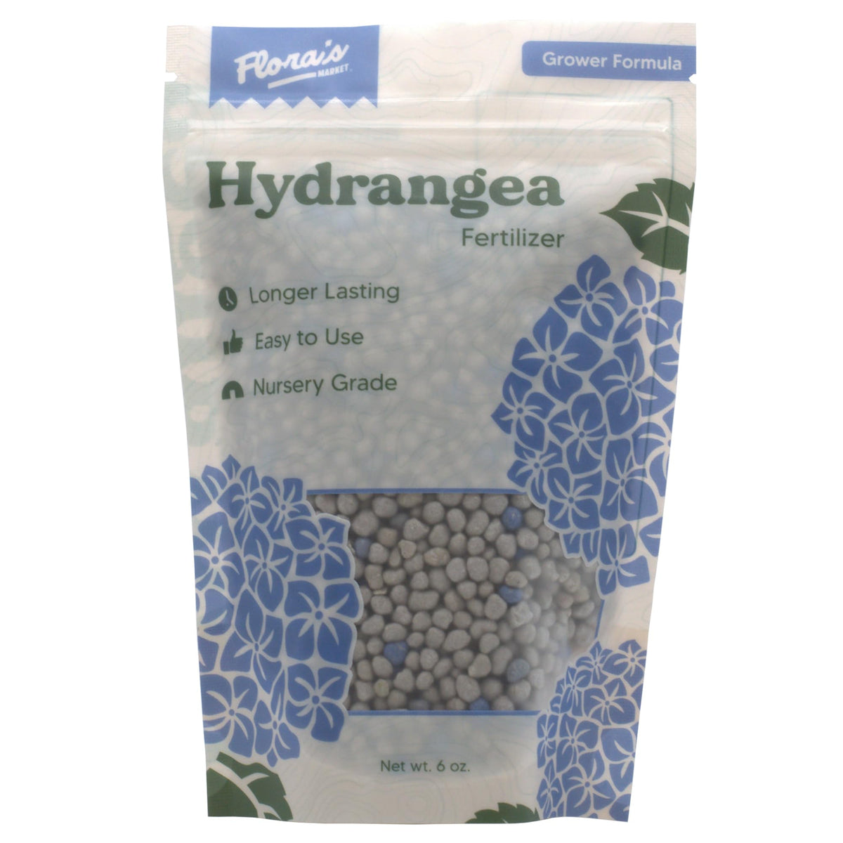 Flora's Market Hydrangea Fertilizer around the root ball promotes steady growth