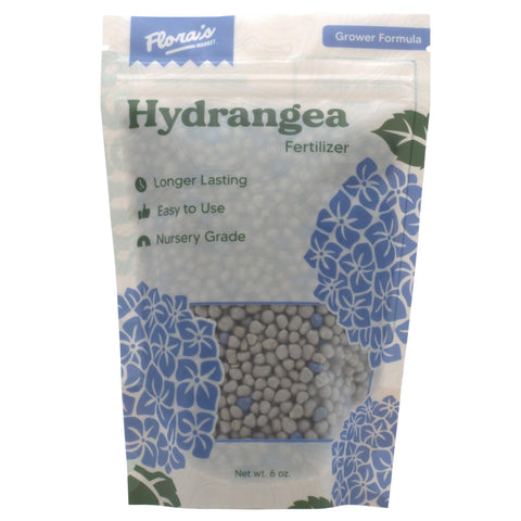 Flora's Market Hydrangea Fertilizer around the root ball promotes steady growth