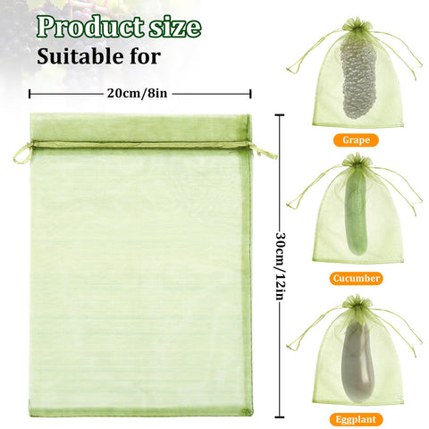 FloraSea drawstring bags in action for easy installation and secure fruit coverage