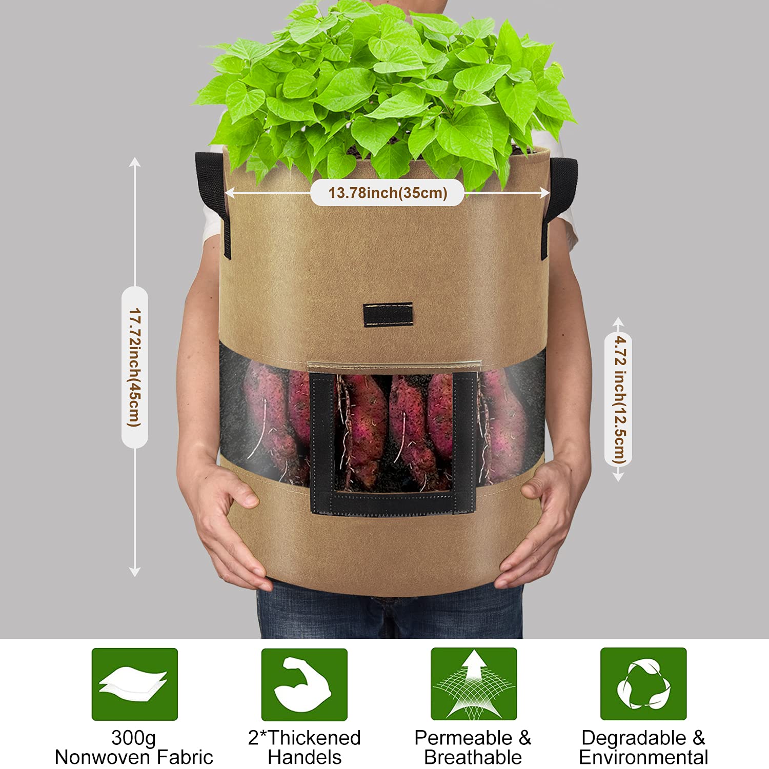 Florelf garden bag with reinforced handles is easy to move