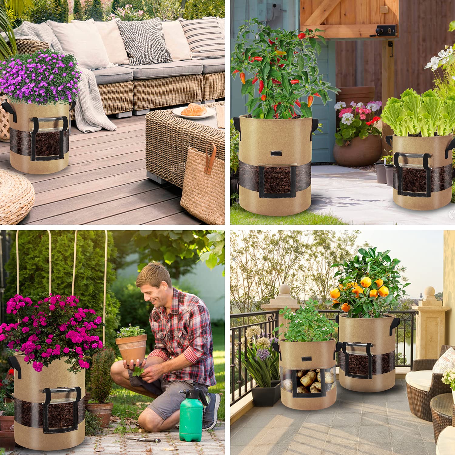 Florelf 7-gallon bags suitable for indoor and outdoor use in small spaces