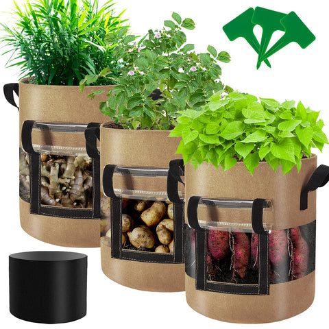 Florelf visible potato grow bag 10gal with flap shows root space for easy harvest