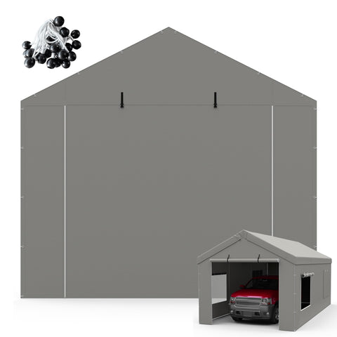 FLOUREE zipper door panel for 10x20 carport, weatherproof and easy roll-up.