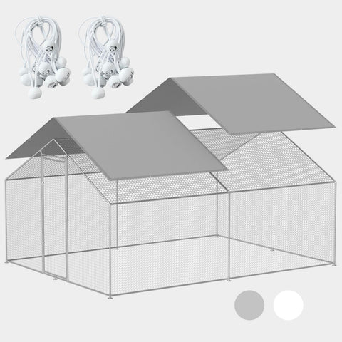 FLOUREE waterproof chicken coop cover shields coop from rain and snow.