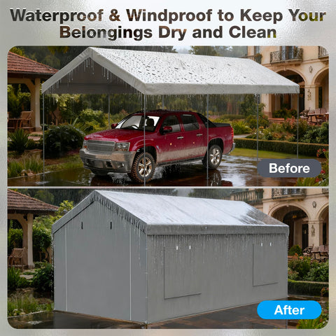 FLOUREE replacement door panel for carport, quick upgrade option.