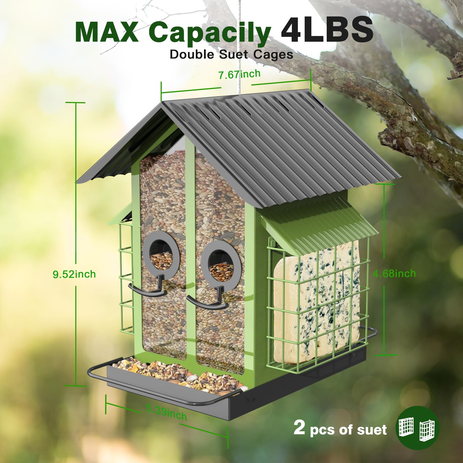 FlowaFoli 4 lb capacity keeps seeds stocked for longer.