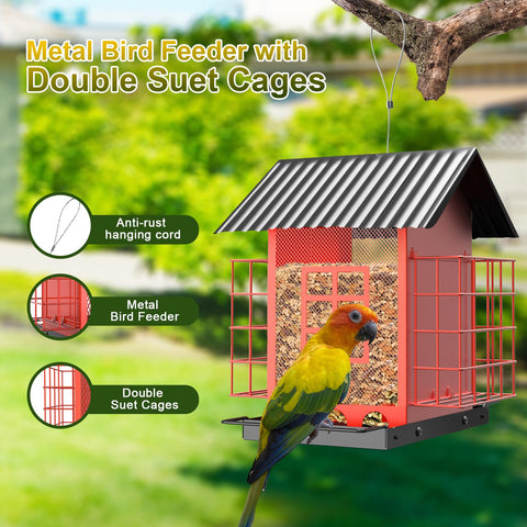 FlowaFoli bird feeder showcases a weatherproof coating against rain and wind.