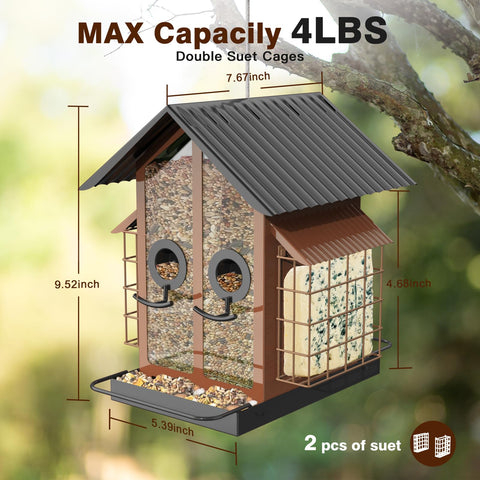 FlowaFoli outdoor hanging bird feeder enhances garden bird watching.