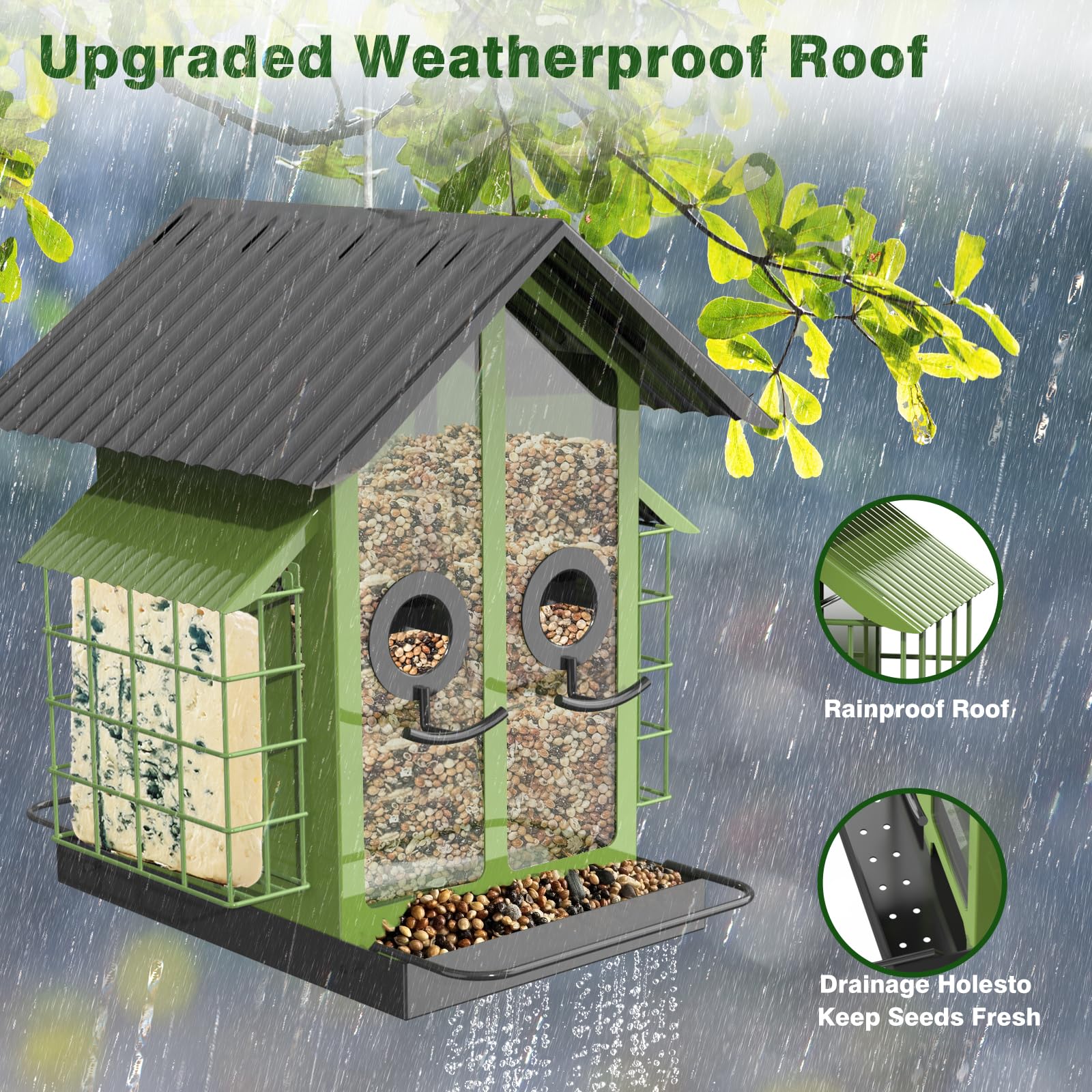 FlowaFoli transparent front panel lets you check seed levels.