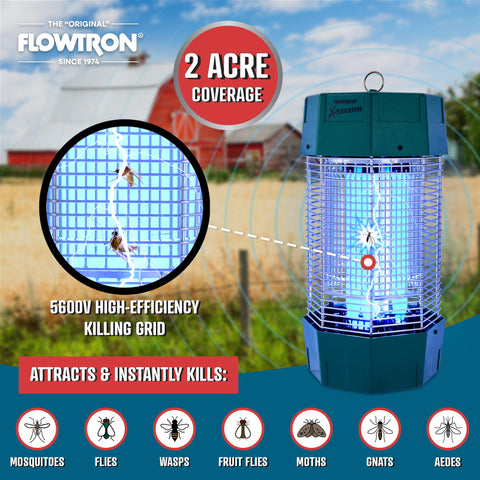 Flowtron 5600V kill grid delivers strong, instant insect zaps.