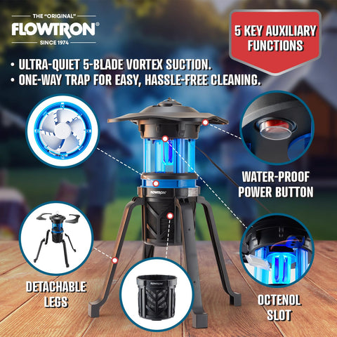 Flowtron attractant slot near bulb improving lure for insects.