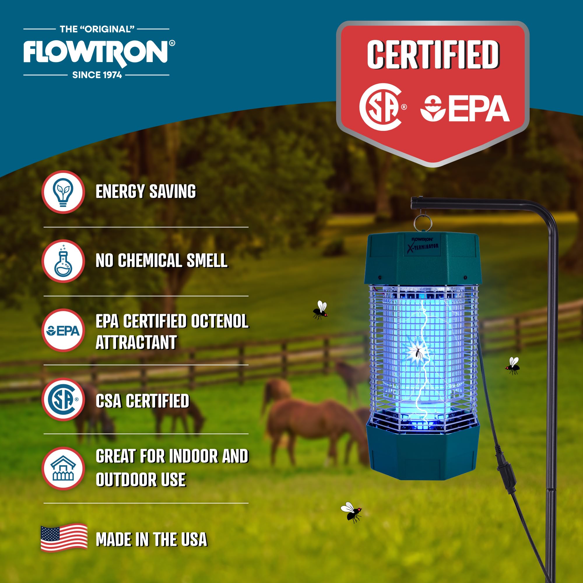 Flowtron ideal for backyard, deck, and porch use.