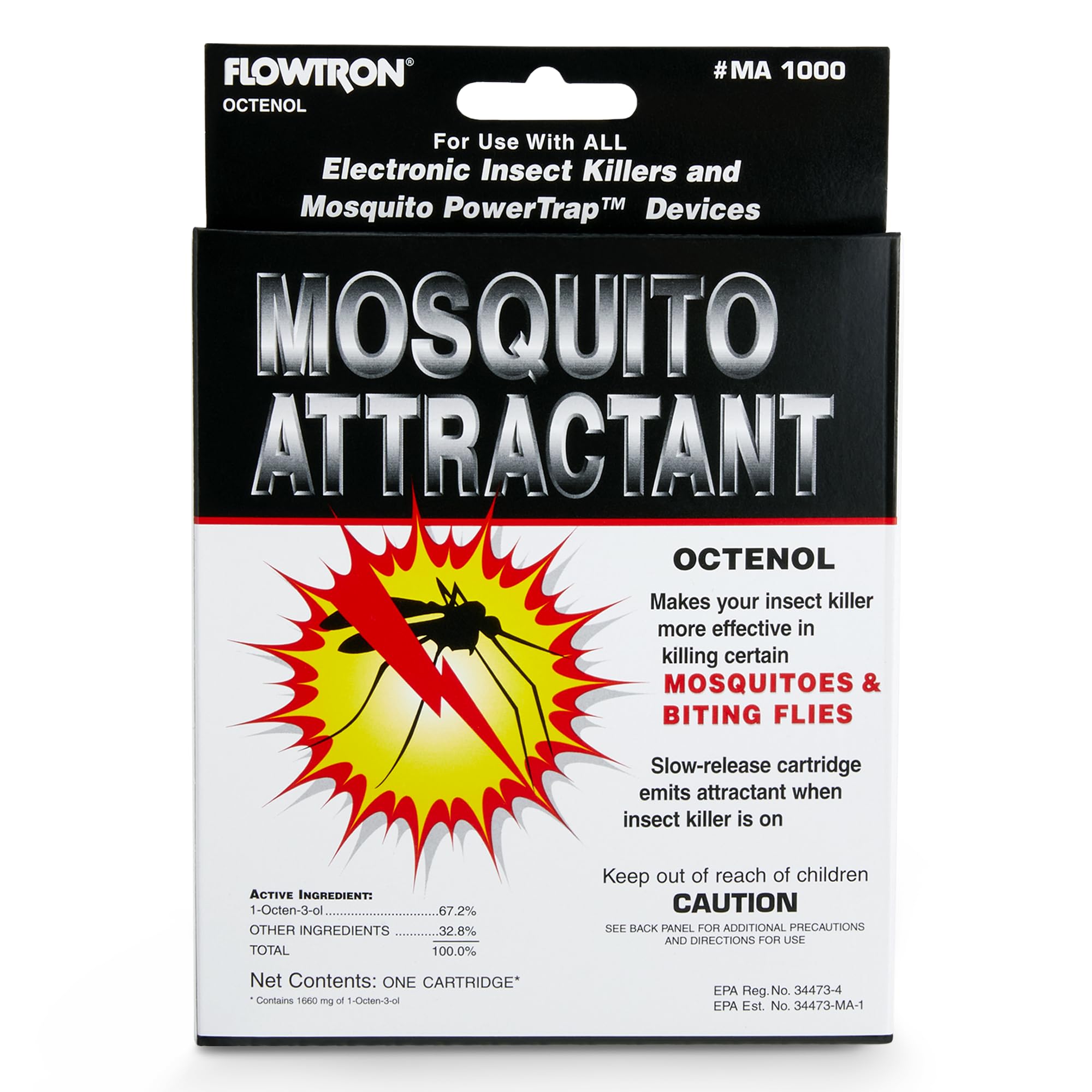 Flowtron BK-80 compatibility with MA-1000 octenol cartridge for enhanced luring outdoors.
