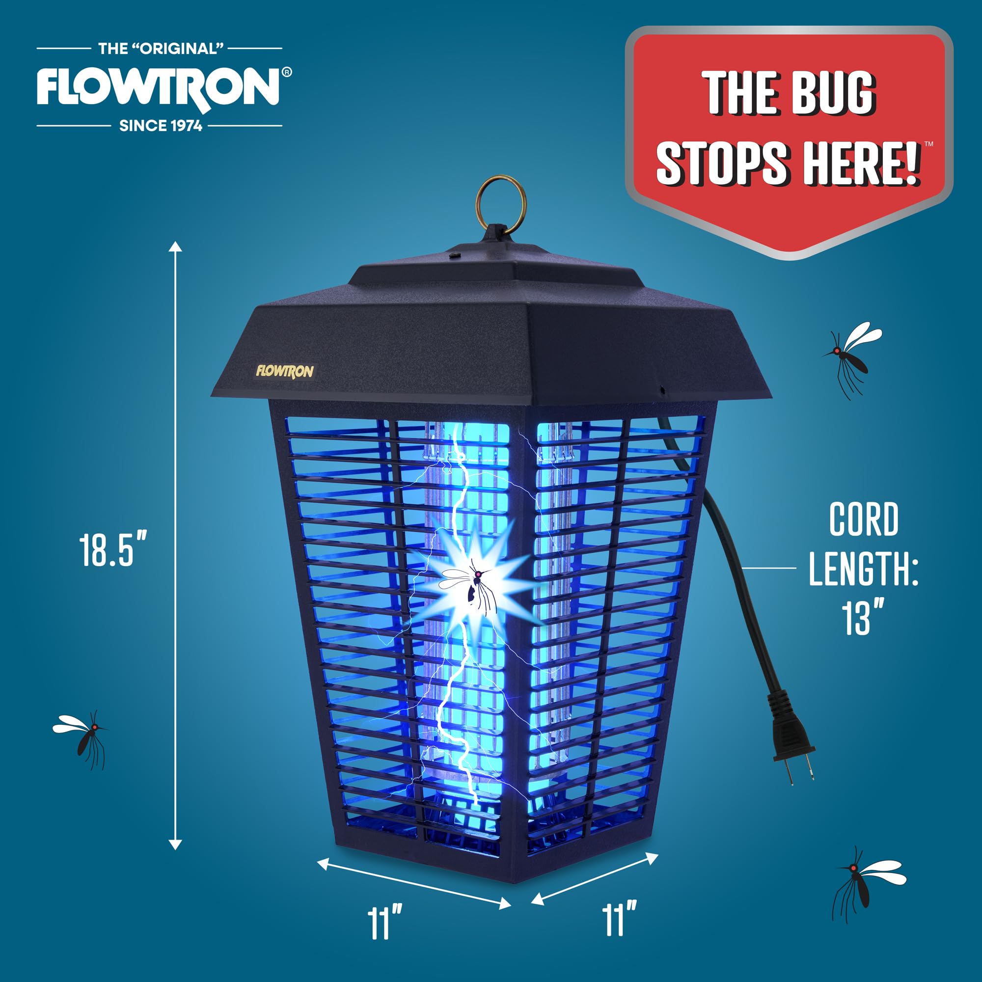 Flowtron kill grid design preventing clogging and ensuring quick zap