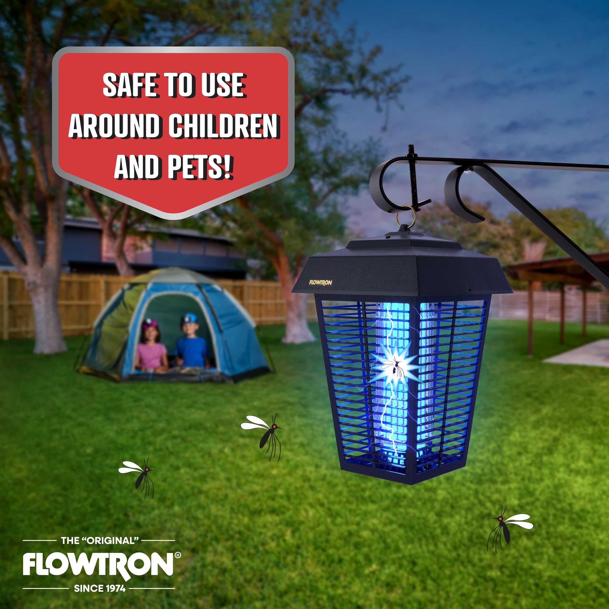 Flowtron USA-made UL-listed bug zapper for outdoor use