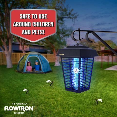 Flowtron USA-made UL-listed bug zapper for outdoor use