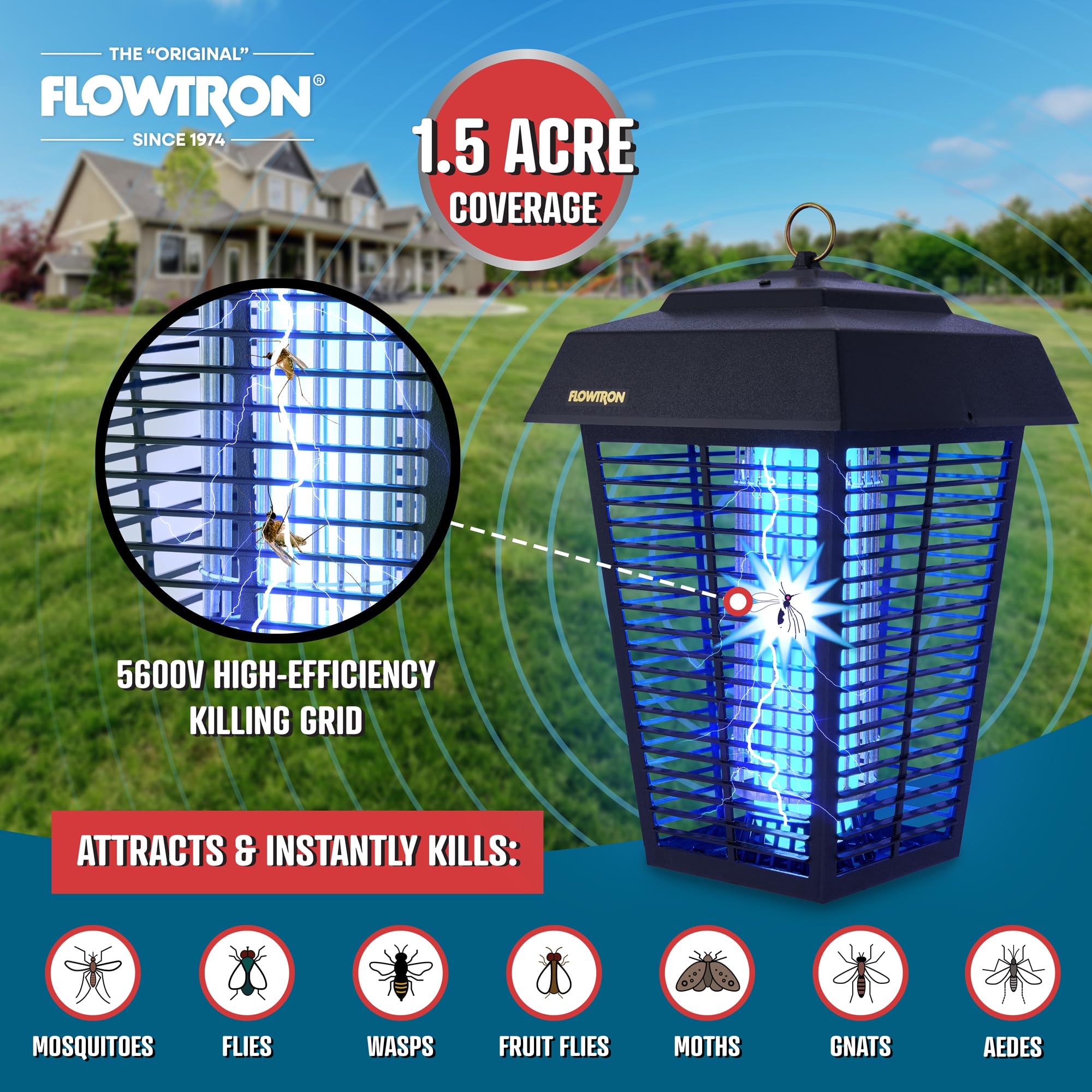 Flowtron unit shows two UV bulbs enhancing bug lure