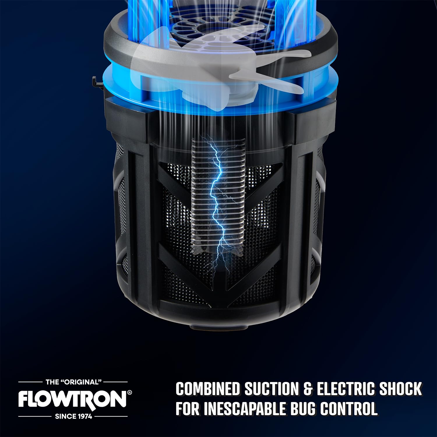 Flowtron coverage diagram image demonstrates 530 sq ft area.
