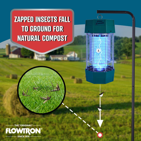 Flowtron made-in-USA CSA-certified zapping unit for safe outdoor use.