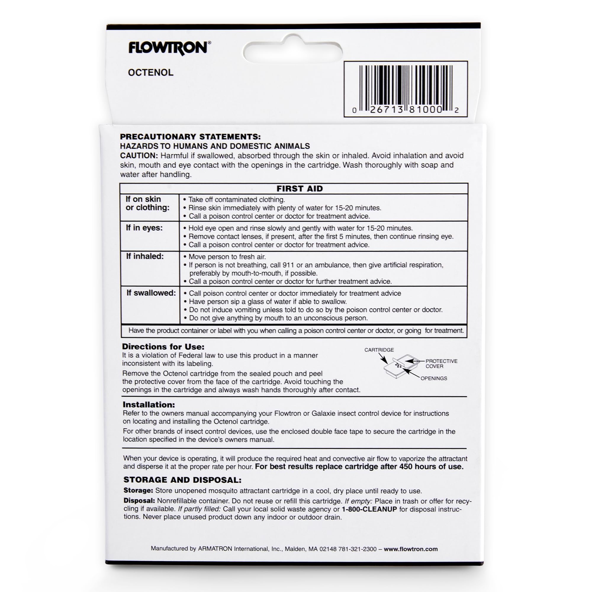 Flowtron Octenol attractant provides slow-release lure for outdoor use.
