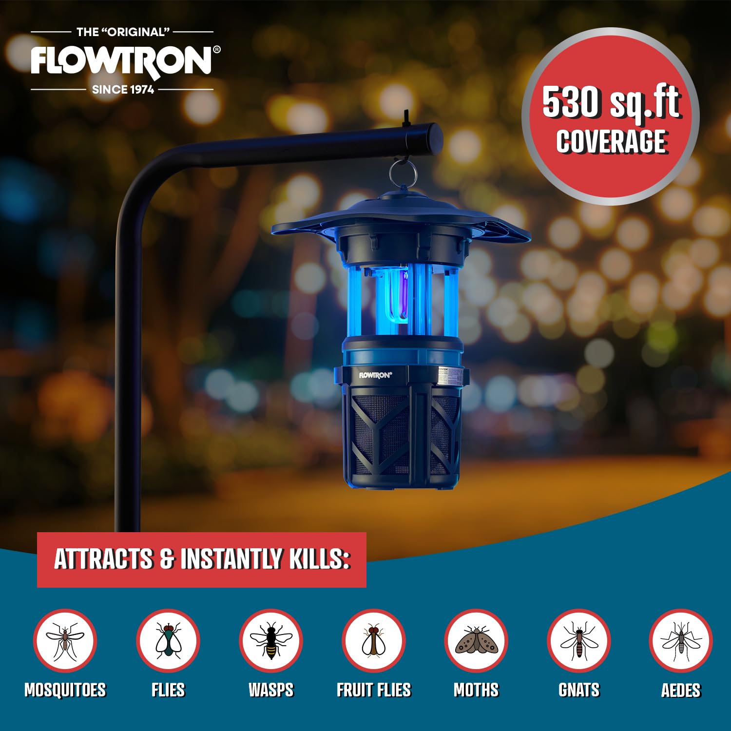 Flowtron plug-in setup example with standard outlet for quick install.