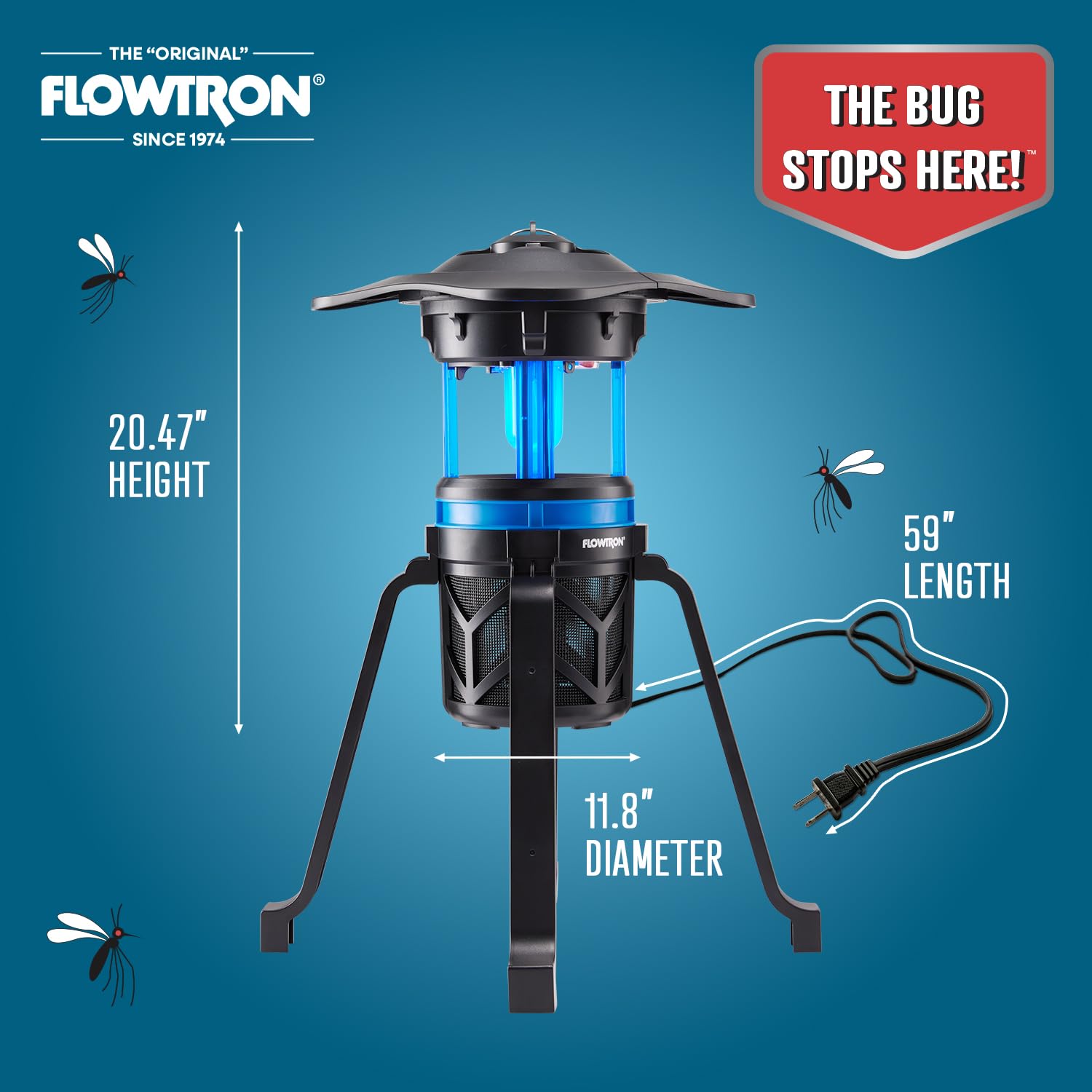 Flowtron UV bulb replacement area close-up showing easy maintenance.