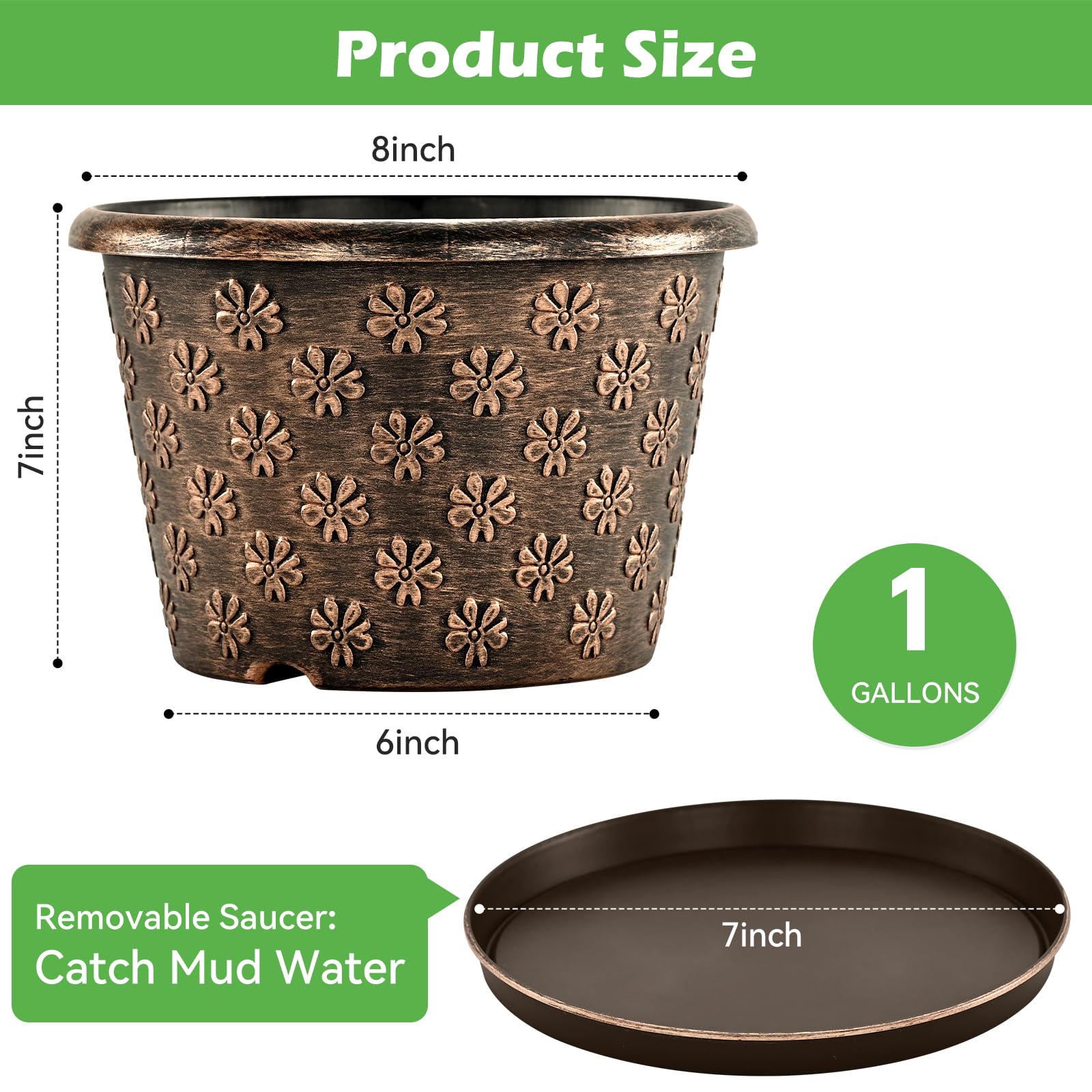 Flowyypo sturdy plastic planter, weather and UV resistant for outdoor use