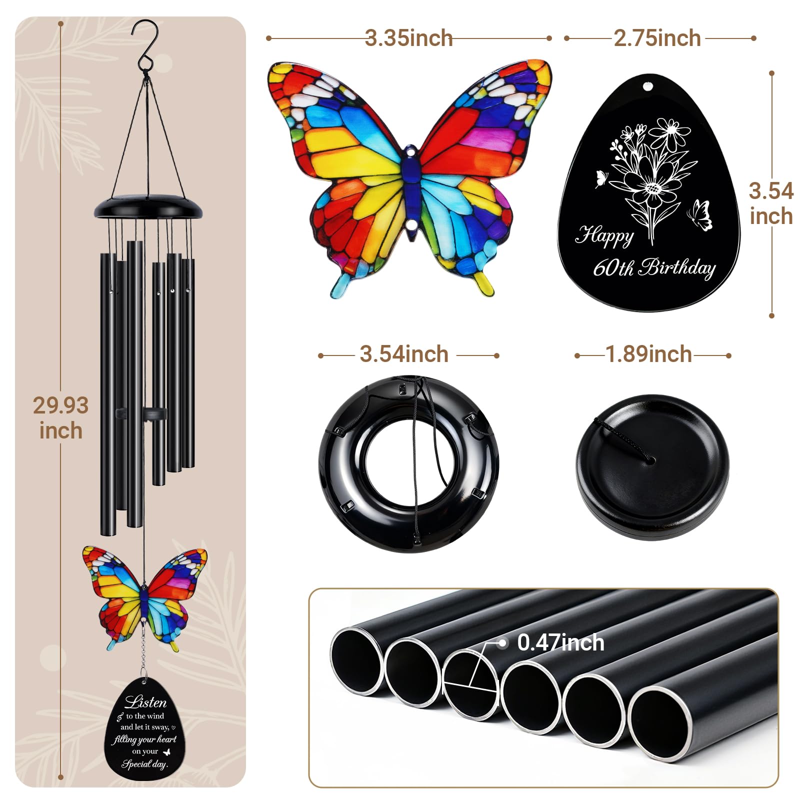 Flpoxzd adjustable striker wind chime tailoring tone to mood