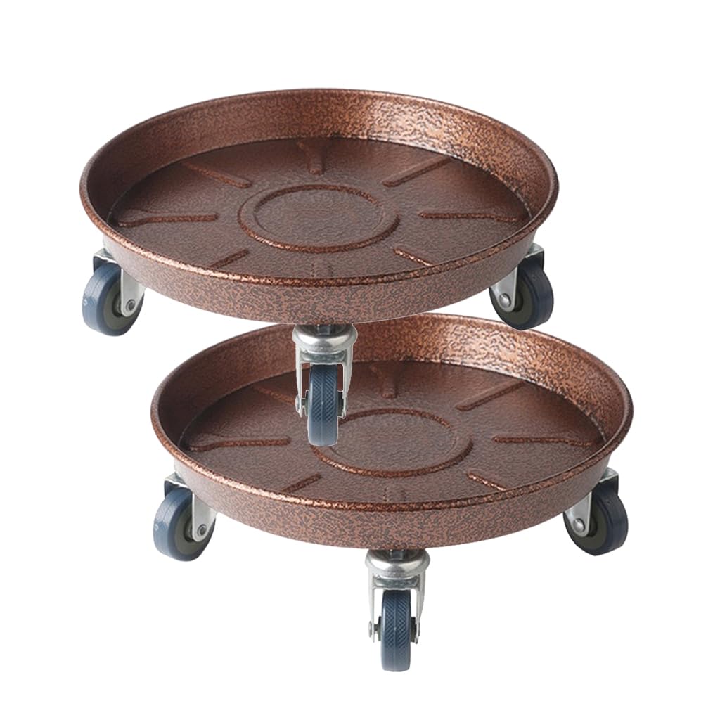 FLRISNTIG 2-pack 16in plant dolly bronze for heavy pots, easy repositioning