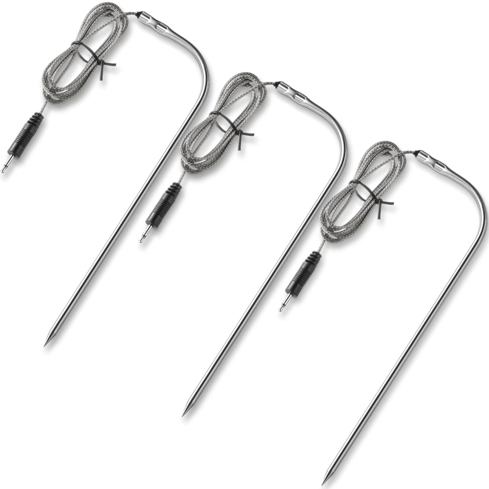 Flutesan meat probe 6-9in pack, three-pack replacement for precise grilling.