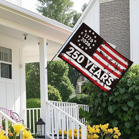 Fluuze American 250th anniversary flag on a flagpole outdoors for steady display.