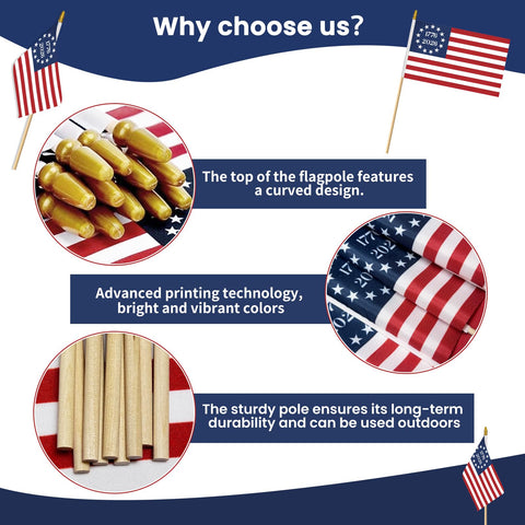 FLUUZE 12-pack patriotic flags for 1776-2026 celebrations brighten classrooms