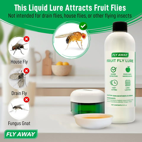 Fly Away traps being filled with attractant for fast action.