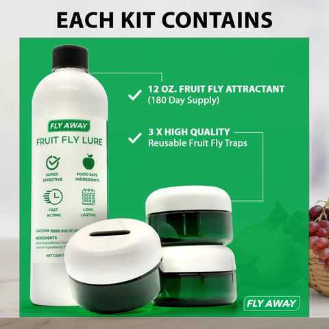 Fly Away traps are reusable and refillable to reduce waste.