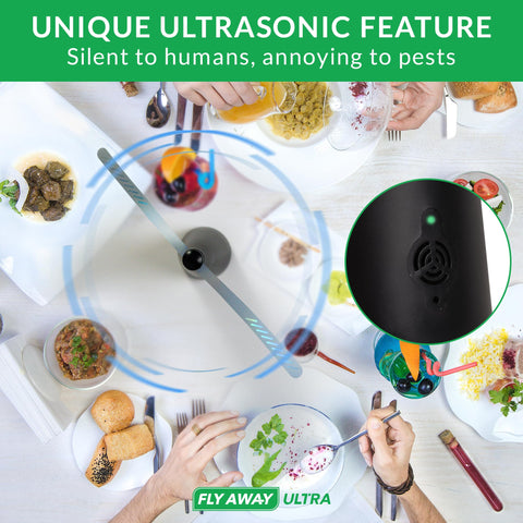 Fly Away Ultra charging-cable keeps the unit powered for outdoor use.