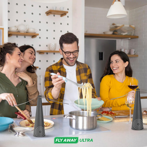 Fly Away Ultra indoor-outdoor-use suits parties, picnics, and barbecues.