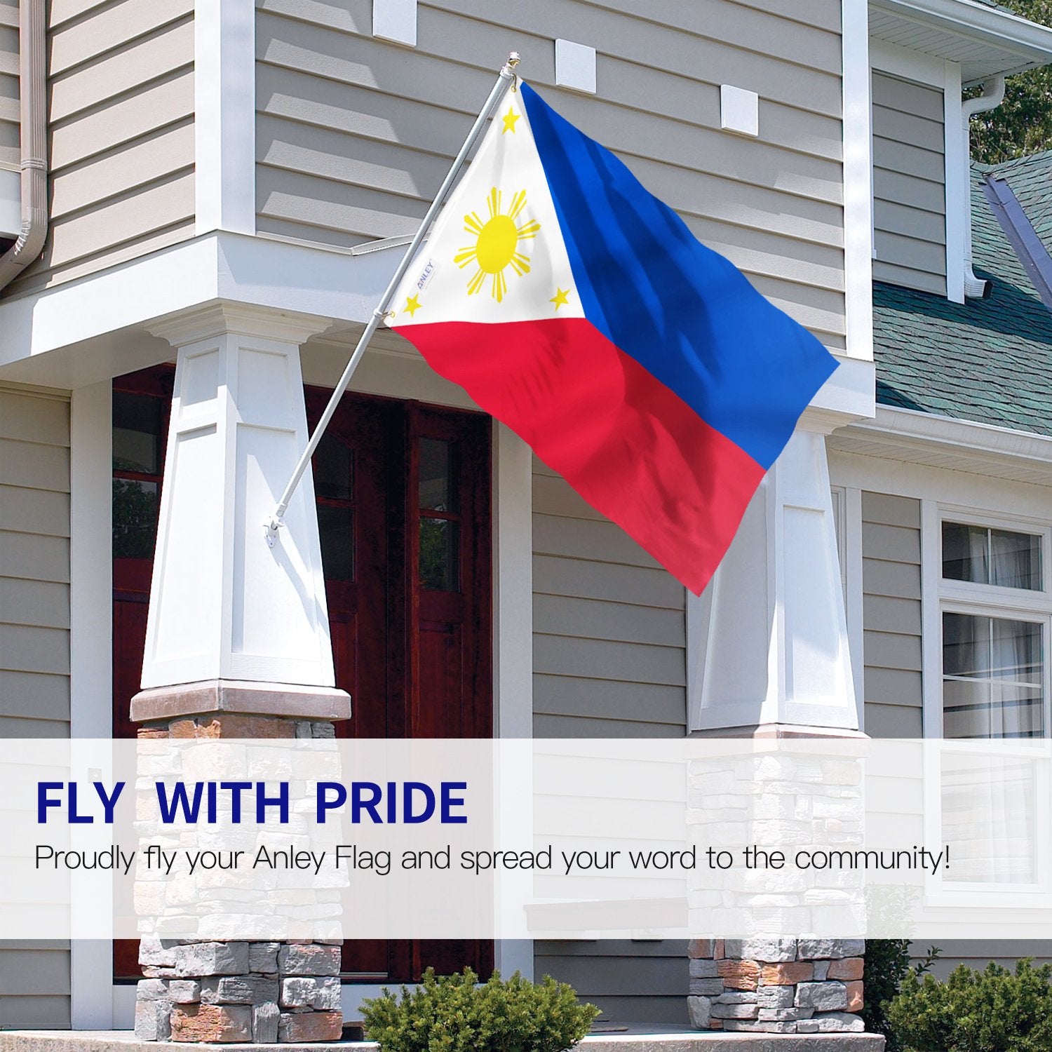 Fly Breeze flag 3x5 showing double-stitched edges for durability