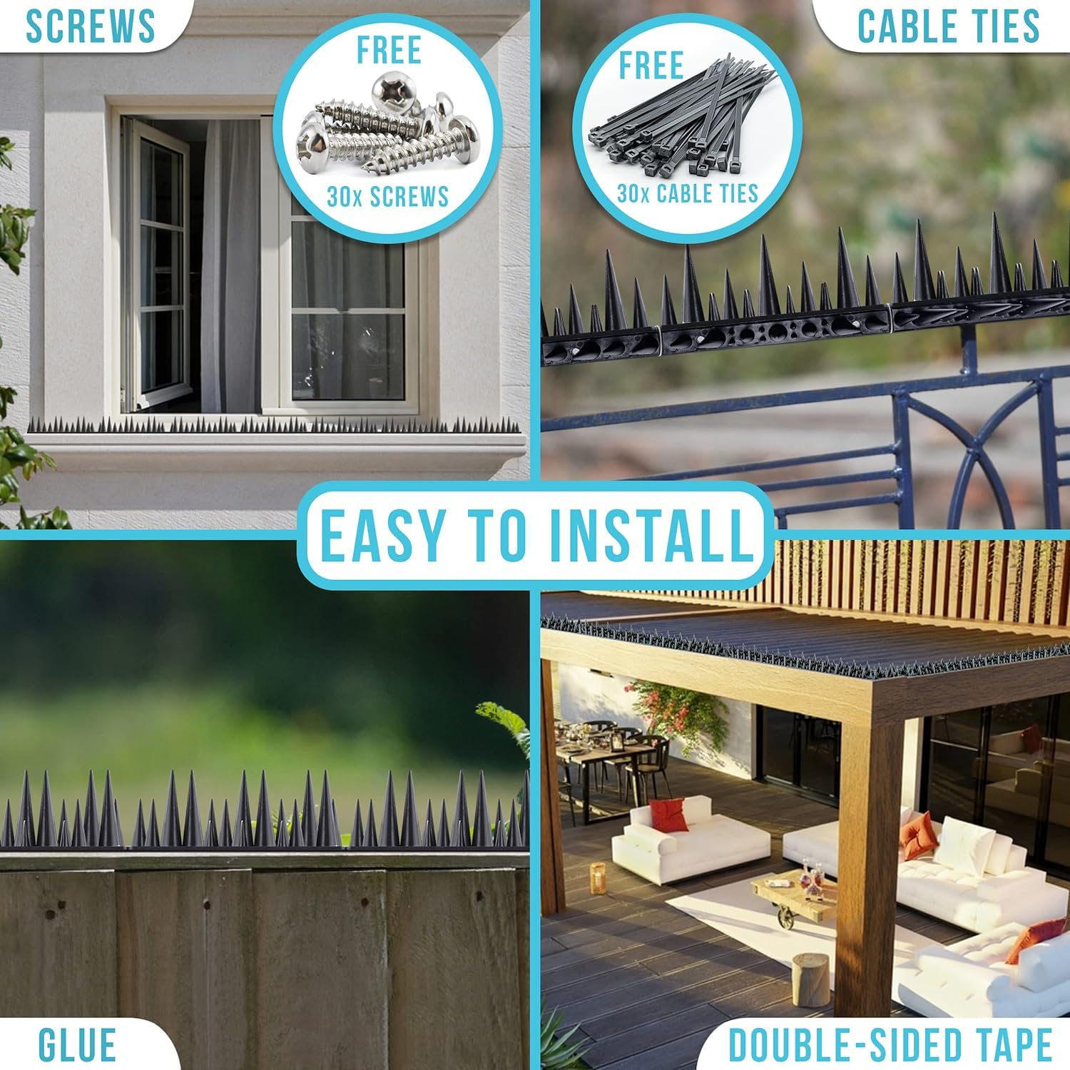 Fly-Bye irregular pattern blocks gaps and roosting spots.
