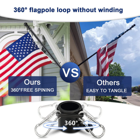 Fly Hawk heavy-duty metal flag pole construction withstands weather.