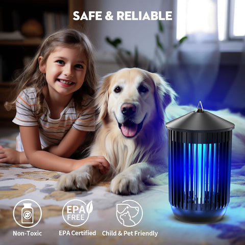 Flyghost Bug Zapper near backyard, 20W lamp lures insects for cleaner evenings.