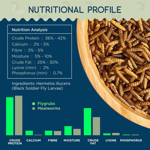 FLYGRUBS resealable packaging demonstrates mess-free feeding and freshness.