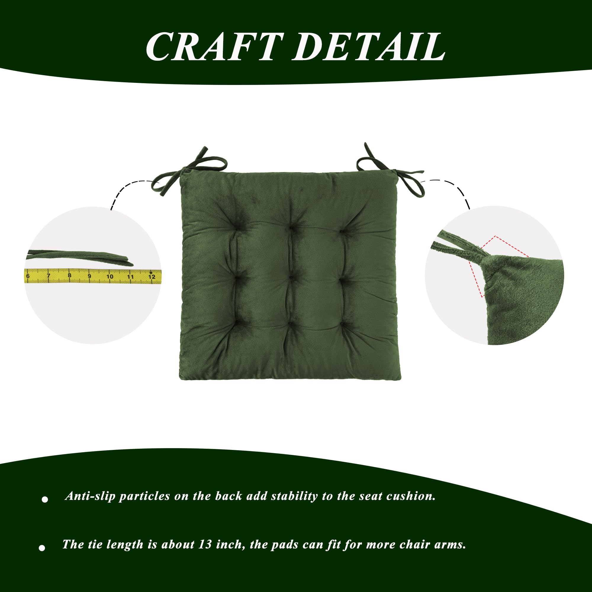 FlyGulls cushions green set — works on rocking chairs, dining chairs, or sofas