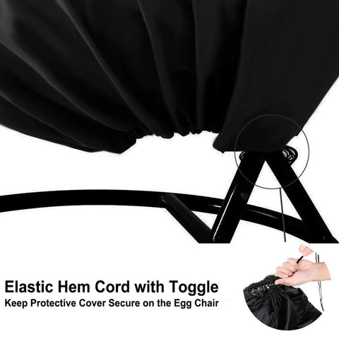 FLYMEI egg chair cover with easy zipper for quick setup and removal.