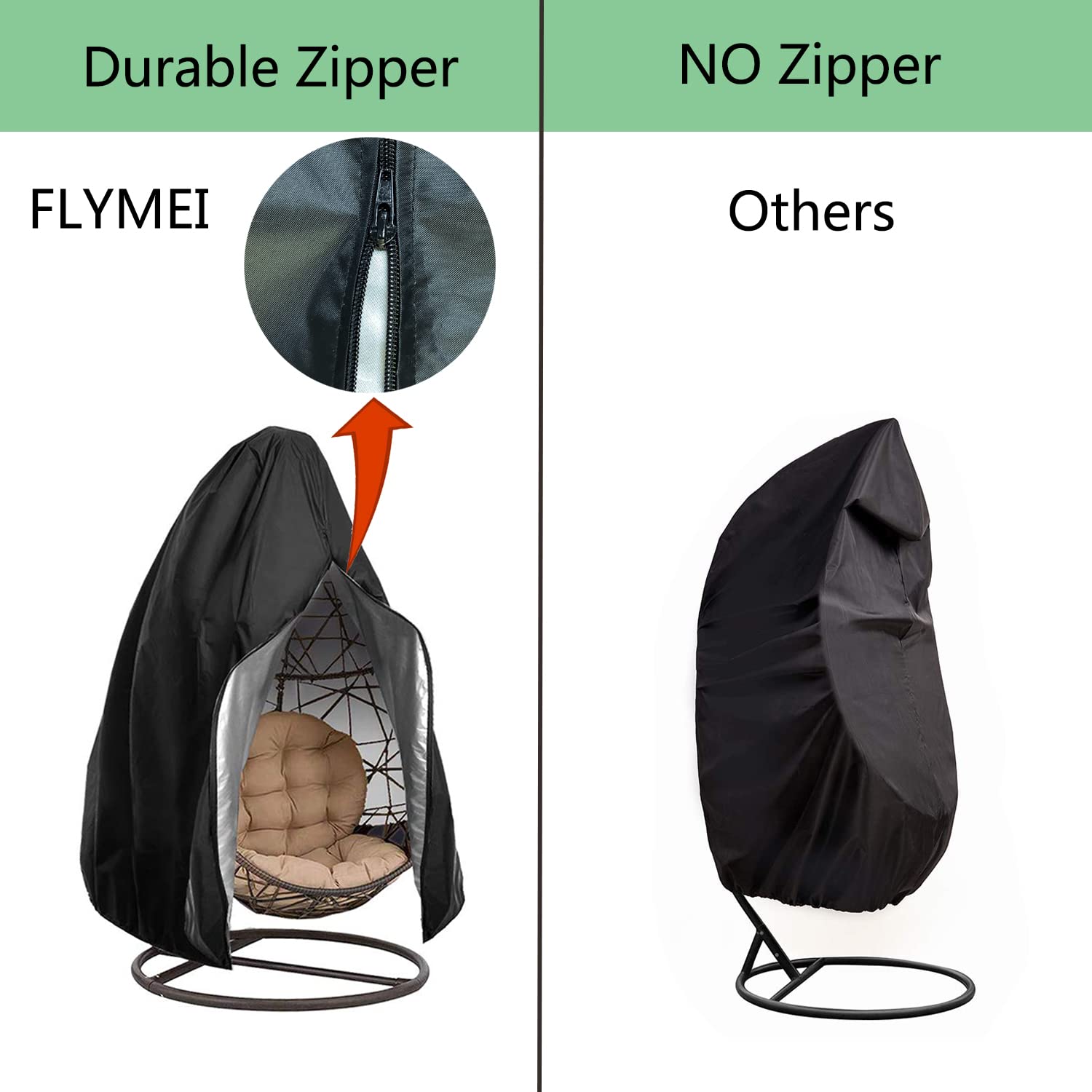 FLYMEI hanging chair cover with buckle for windproof stability