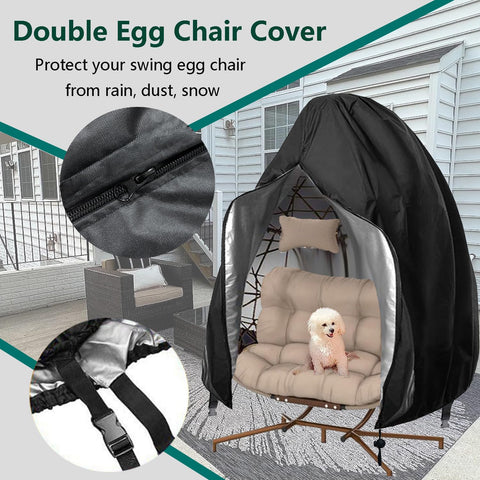 FLYMEI outdoor furniture cover shields wicker chairs from sun and frost.