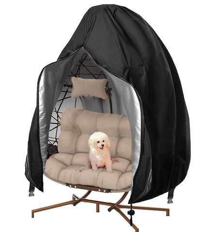 FLYMEI patio egg chair cover waterproof protects against rain and dust outdoors.